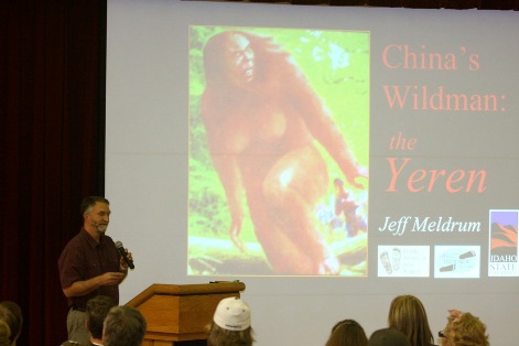 Dr. Meldrum gives a presentation at the 2008 Texas Bigfoot Conference. 