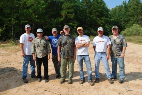 Marty Halgrimson, Audio Engineer, Video Arts Studios; Jerry Hestand, Daryl Colyer and Mark Porter of the TBRC; Troy Parkinson, Field Producer, and Mitch Lee, Director of Photography, Video Arts Studios; and Ken Stewart of the TBRC on location in Southwest Arkansas.