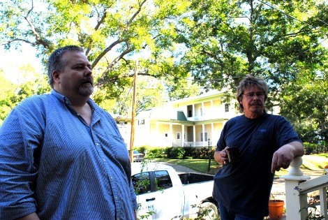 Craig Woolheater and Rick Noll outside the McKay House. Photo: Chris Buntenbah